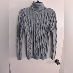 Goofandy Cable Knit Gray Sweater Womens Size Large​​​​​